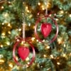 Sets of 2 Hanging Ornaments - Pink
