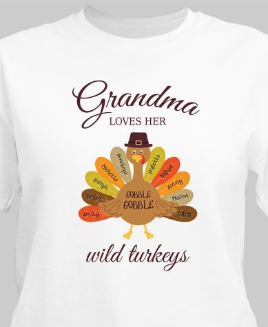 Personalized Wild Turkeys T-Shirt - 2X