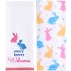 Sets of 2 Easter Bunny Embroidered Kitchen Towels - Welcome