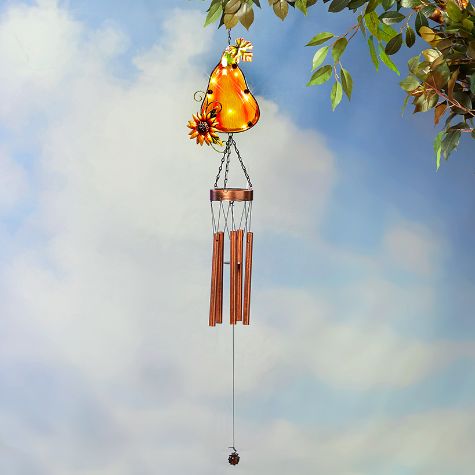 Solar Fall-Themed Wind Chimes - Gourd