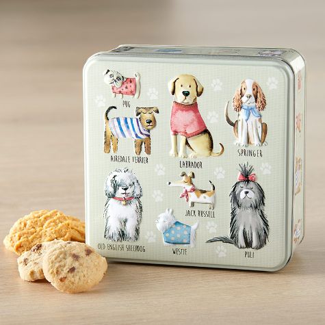 British Shortbread Cookies in Decorative Tin - Dog