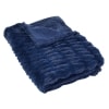Ruched Faux Fur Throws or Accent Pillows - Navy Throw