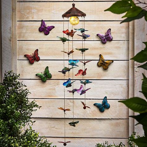 Colorful Solar Butterfly Mobile or 6 Plaques