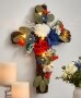 Lighted Floral Crosses - Red White Blue