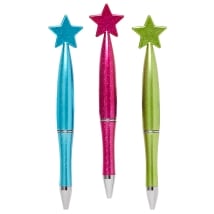 Set of 3 Novelty Ball Pens with Stars