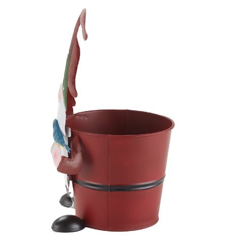 Metal Gnome Planters - Red