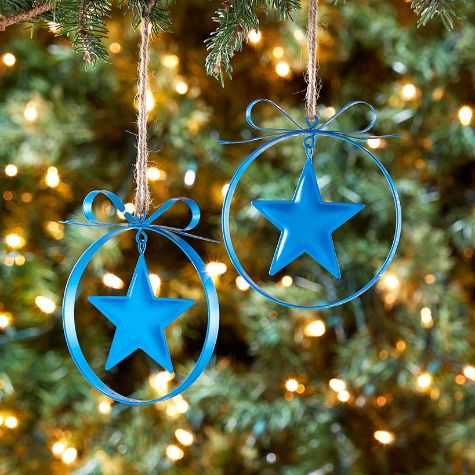 Sets of 2 Hanging Ornaments - Blue