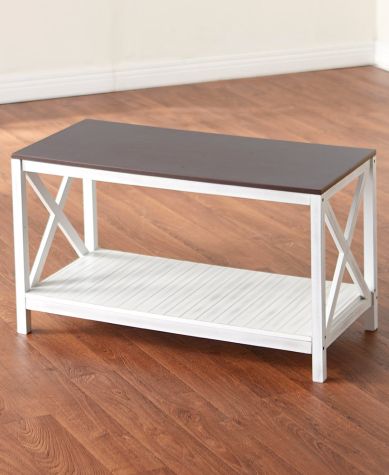 Two-Tone Farmhouse Living Room Collection - White Coffee Table