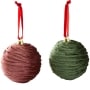 Set of 2 Ruffled Ball Ornaments