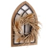 Modern Farmhouse Collection - Natural Window Pane Wall Arch with Wreath