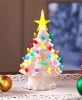 Retro Lighted Christmas Trees - White Small