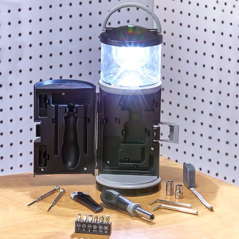 LED Lantern with 15-Pc. Tool Kit
