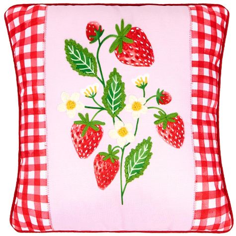 Strawberry Garden Accent Pillows - Strawberry Vine