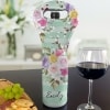 Personalized Insulated Wine Gift Bags - Green Floral