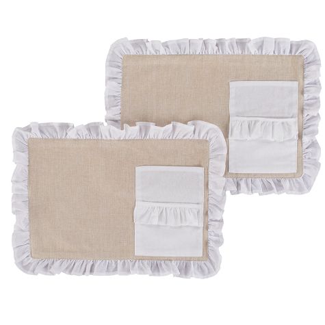Ruffled Table Runner or Placemats - Set of 2 Placemats