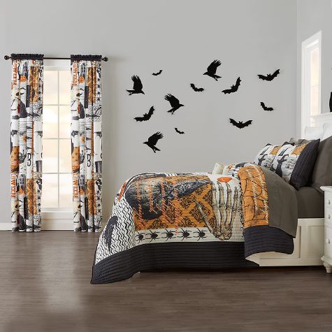 Haunted Halloween Quilted Bedding Ensemble