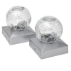 Sets of 2 Solar Crackle Ball Post Cap Lights - Warm White