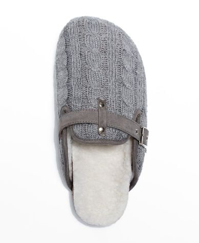 Faux Fur-Lined Comfort Clogs - Gray 7