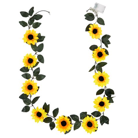 Lighted Floral Garlands - Sunflower