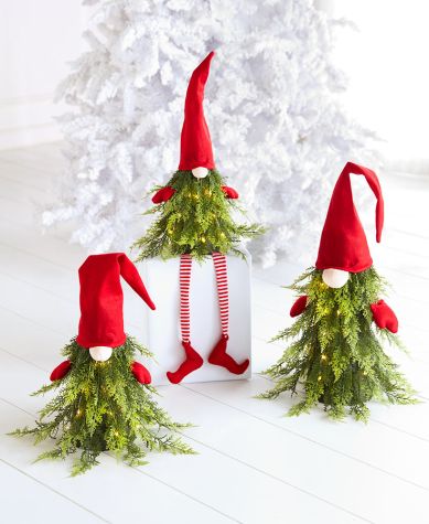 Lighted Christmas Gnome Trees
