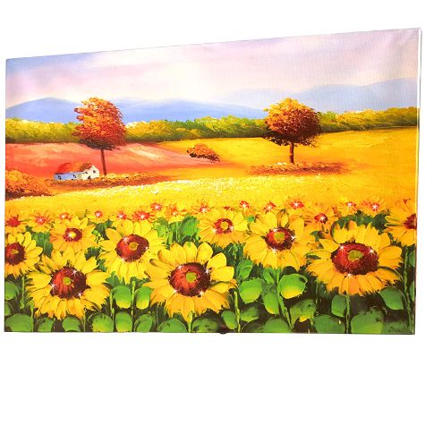 Lighted Harvest Canvas Wall Art - Sunflowers