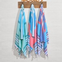 32" x 62" Striped and Fringed Terry Beach Towels