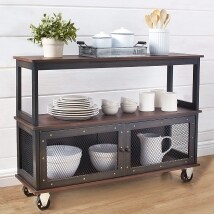 Industrial-Style Rolling Buffet Carts