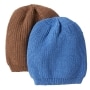 Sets of 2 Beanie Hats - Blue/Taupe