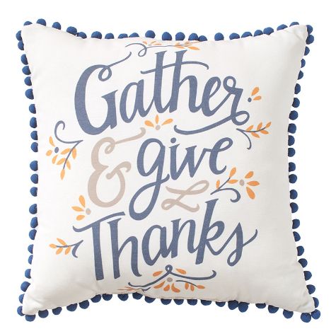 18" Sq. Harvest Accent Pillows - Give Thanks