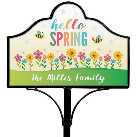 Personalized Hello Spring Yard Sign Magnet