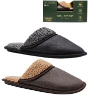 Gold Toe Men's Boxed Microsuede Slippers with Memory Foam