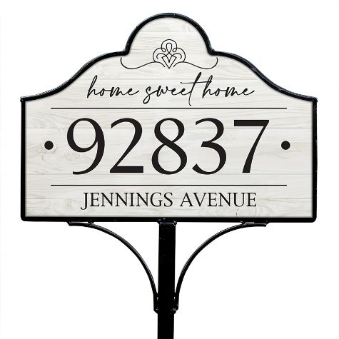 Personalized Magnetic Address Sign or Stake - White Sign