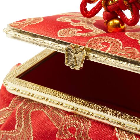 Fabric Jewelry Box with Mirror - Rectangle
