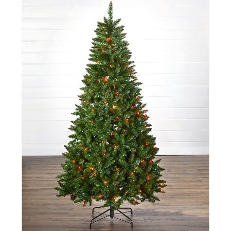 7.5-Ft. Pre-Lit Artificial Christmas Trees - Traditional Multi Lights