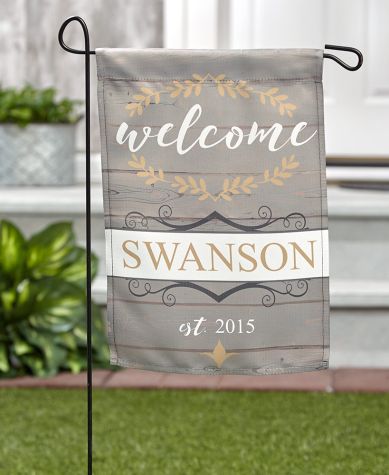 Personalized Double-Sided Garden Flags - Rustic Welcome