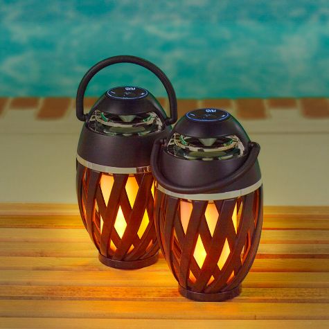 Set of 2 Wireless LED Flame Speakers
