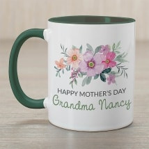 Personalized Watercolor Spring Floral Mug