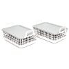 Sets of 2 Stackable Baskets with Lids - Gray