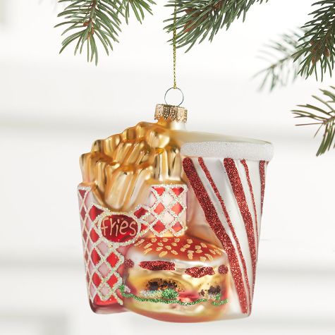 Handpainted Glass Fast Food Meal Ornament