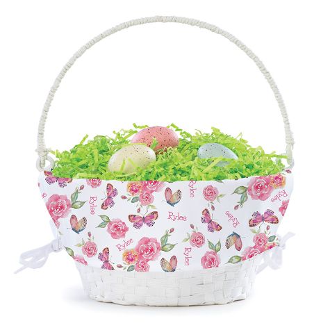 Personalized Easter Baskets - White Butterfly