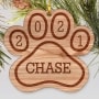 Personalized Wood Pet Ornaments - Paw Print