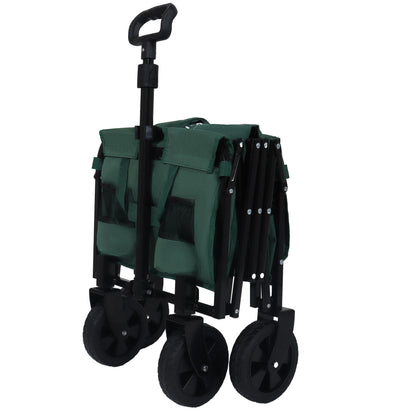 Expandable Dual-Layer Utility Wagon with 100% Extra Space - Grocery Cart for Camping, Shopping, Sports, Gardening, Fishing, Supports 225lbs, Green - image 13