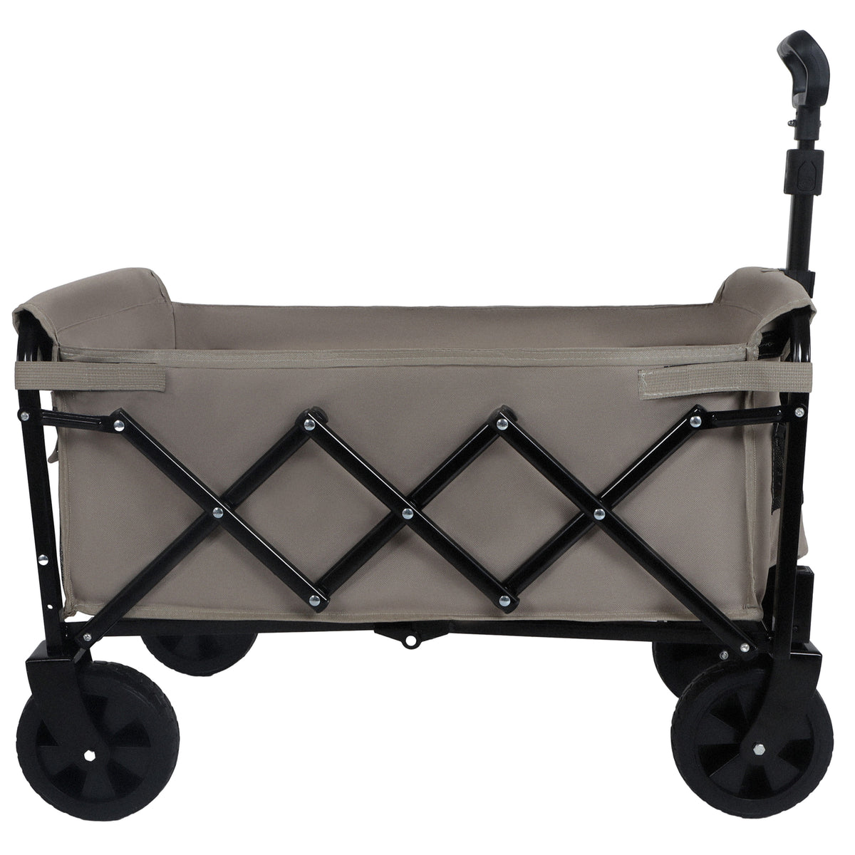 Expandable Dual-Layer Utility Wagon with 100% Extra Space - Grocery Cart for Camping, Shopping, Sports, Gardening, Fishing, Supports 225lbs, Beige - image 8