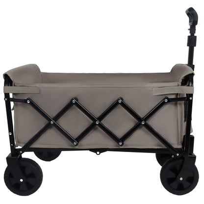 Expandable Dual-Layer Utility Wagon with 100% Extra Space - Grocery Cart for Camping, Shopping, Sports, Gardening, Fishing, Supports 225lbs, Beige - image 8