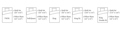 3-Piece Cotton Blend Reversible Quilt Set - Purple