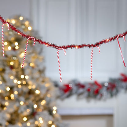 Christmas Candy Cane String Lights - 10 Count - Battery Operated