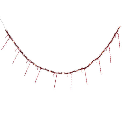 Christmas Candy Cane String Lights - 10 Count - Battery Operated
