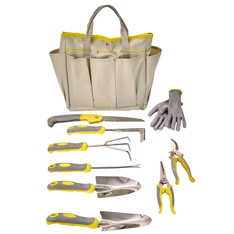 Garden Tool Set With Caddy - 10 Piece Set