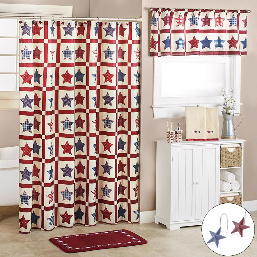 Americana Plaid Star Bath Collection