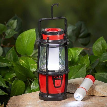LED Lantern with FM Radio & Pullout Flashlight